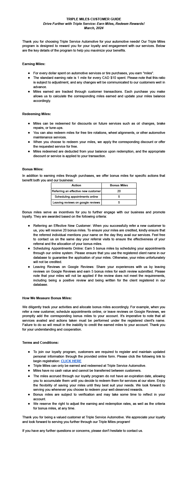 Customer Guide Trple Miles